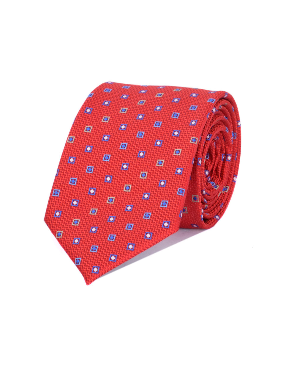 Double Two Extra Long Patterned Tie (red)