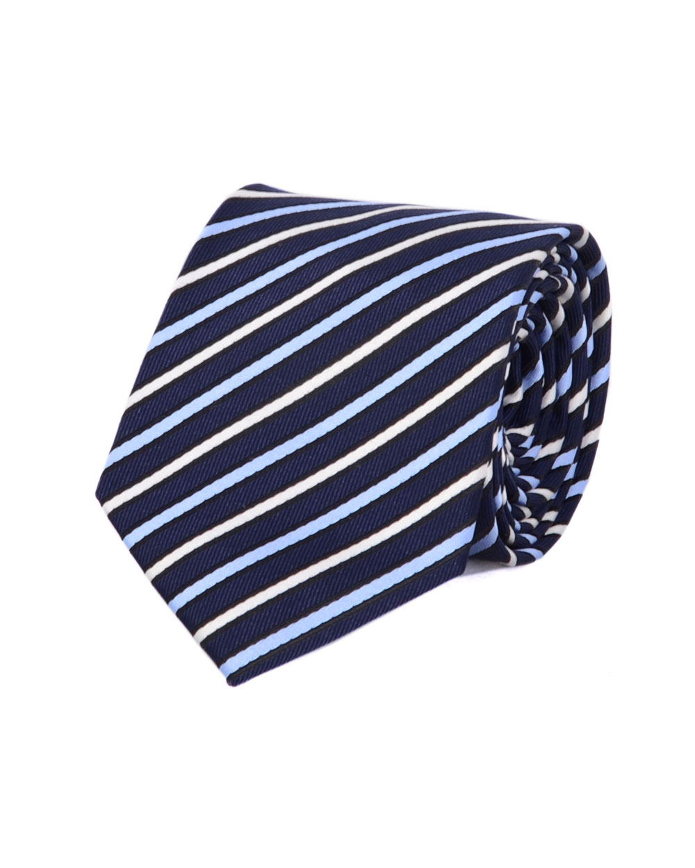 Double Two Extra Long Striped Tie (navy)