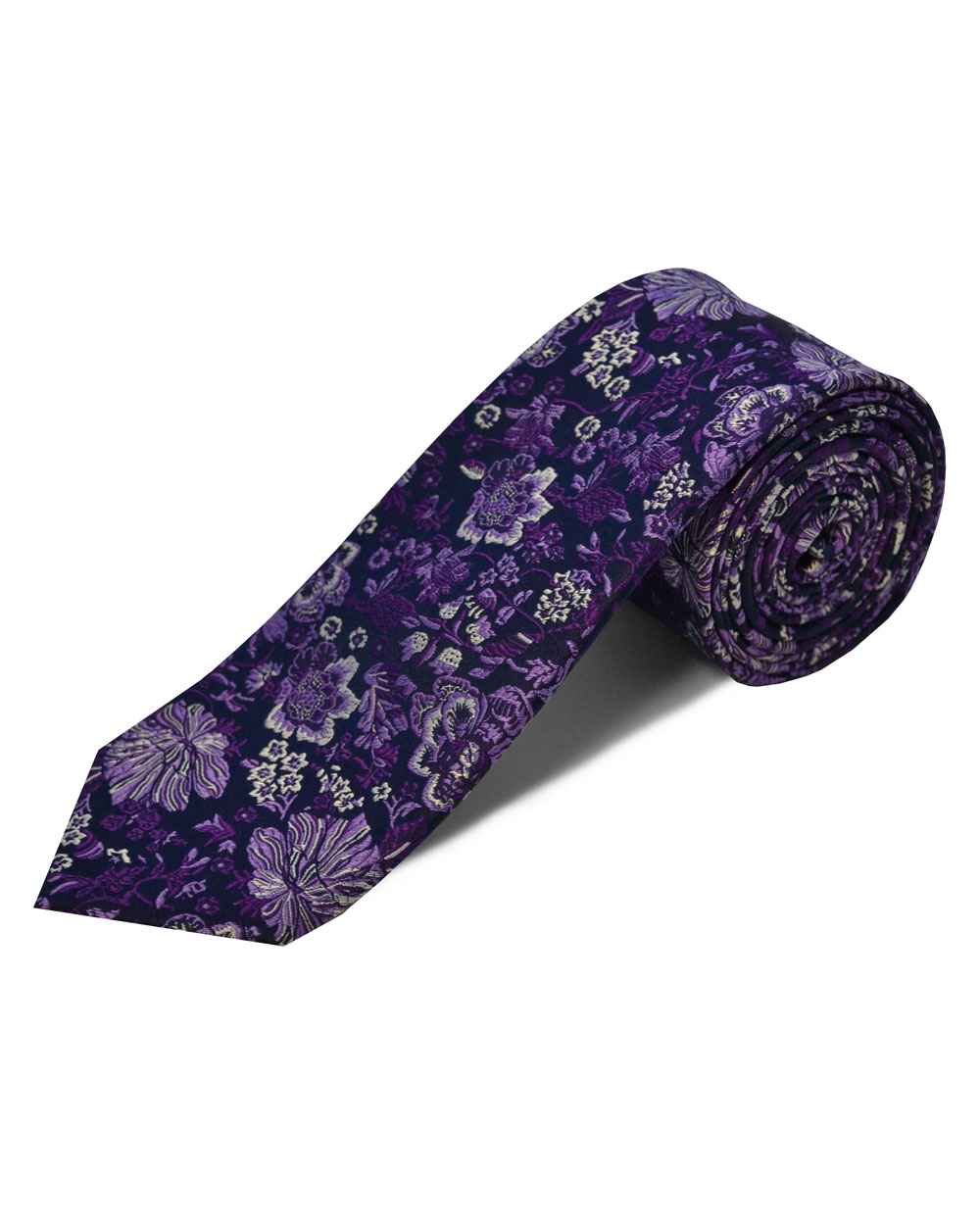 Double Two Extra Long Paisley Silk Tie (lilac)