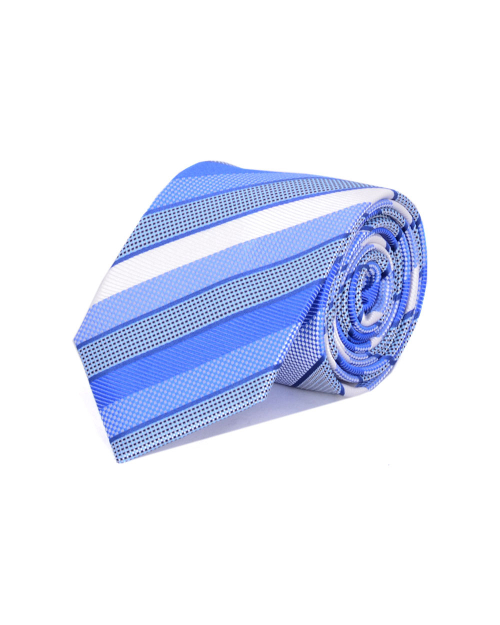Double Two Silk Extra Long Striped Tie (blue)