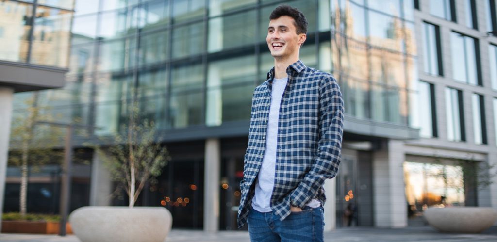 Model is 6'11"/211cm and wearing Deep Sea Long Sleeve Shirt