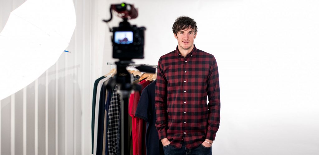 Model is 6'11"/211cm and wearing Maroon Check Long Sleeve Shirt